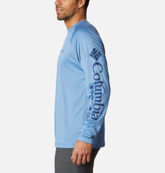 Camisetas Columbia PFG Terminal Tackle™ Long Sleeve Shirt Masculino Azuis Escuro Azul Marinho Portugal | 103975-JUD2