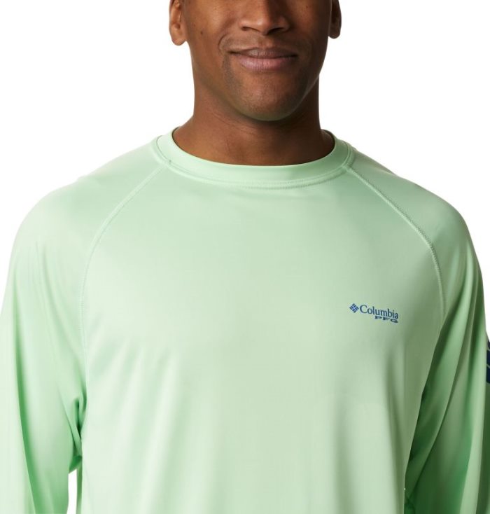 Camisetas Columbia PFG Terminal Tackle™ Long Sleeve Shirt Masculino Luz Verdes Azuis Portugal | 183438-DNRK