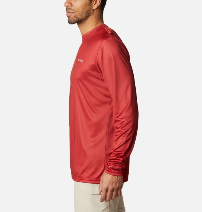 Camisetas Columbia PFG Terminal Tackle™ State Triangle Long Sleeve Shirt Masculino Vermelhas Portugal | 113106-34C6