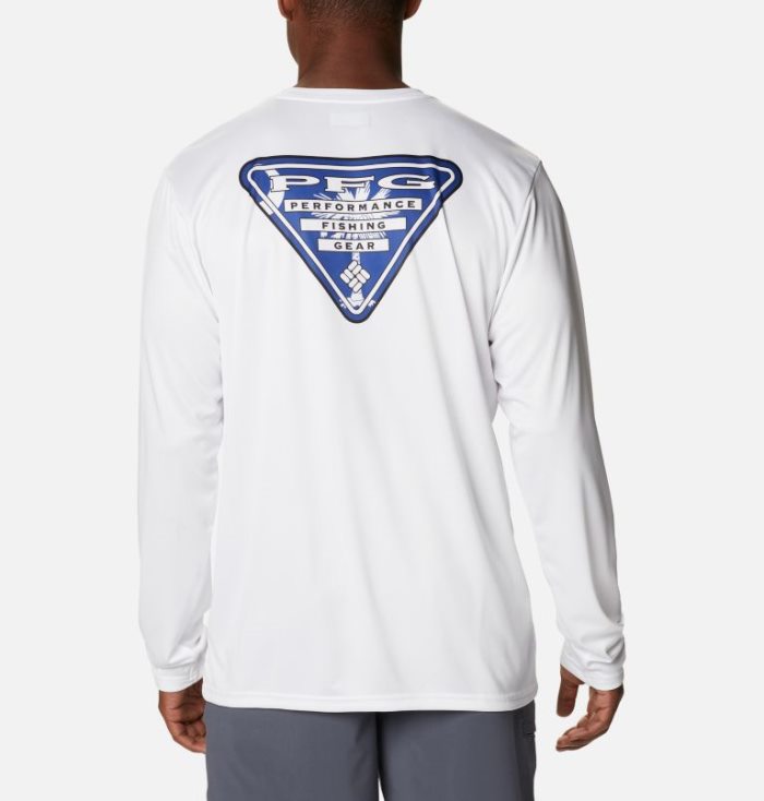 Camisetas Columbia PFG Terminal Tackle™ State Triangle Long Sleeve Shirt Masculino Branco Portugal | 153858-Y5TX