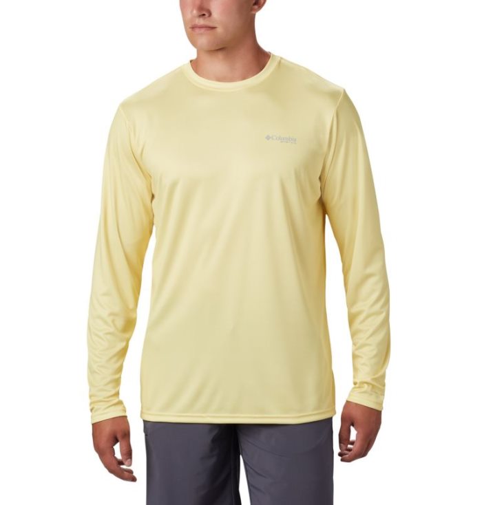 Camisetas Columbia PFG Terminal Tackle™ State Triangle Long Sleeve Shirt Masculino Amarelas Portugal | 188494-BMAE