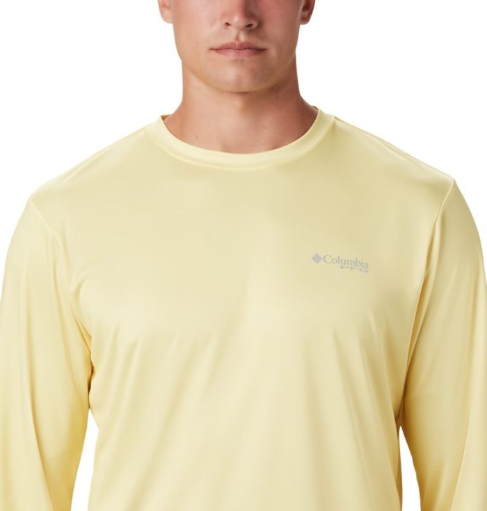 Camisetas Columbia PFG Terminal Tackle™ State Triangle Long Sleeve Shirt Masculino Amarelas Portugal | 188494-BMAE