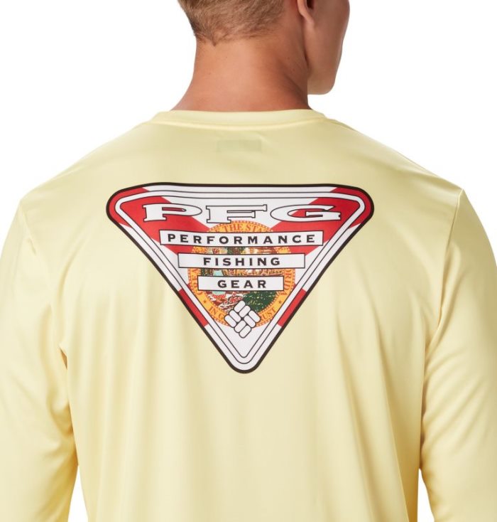 Camisetas Columbia PFG Terminal Tackle™ State Triangle Long Sleeve Shirt Masculino Amarelas Portugal | 188494-BMAE