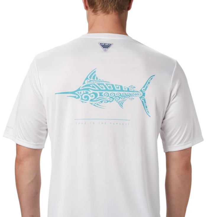 Camisetas Columbia PFG Terminal Tackle™ Tribal Fish Curta Sleeve Shirt Masculino Branco Portugal | 105894-5WB3