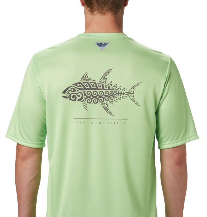 Camisetas Columbia PFG Terminal Tackle™ Tribal Fish Curta Sleeve Shirt Masculino Luz Verdes Portugal | 124208-ATNX