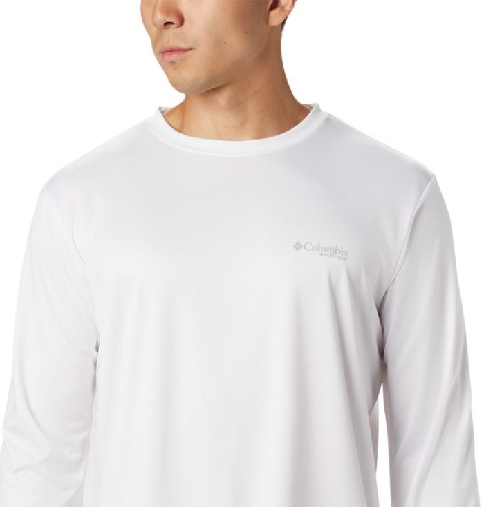 Camisetas Columbia PFG Terminal Tackle™ Tribal Fish Long Sleeve Shirt Masculino Branco Portugal | 193441-R08K