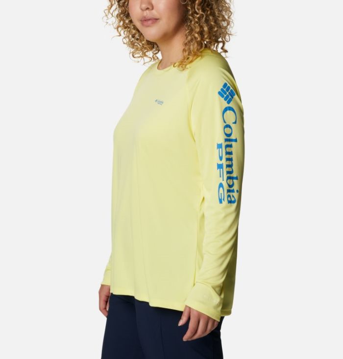 Camisetas Columbia PFG Tidal Tee™ II Long Sleeve Feminino Amarelas Azuis Escuro Portugal | 101264-3UYV