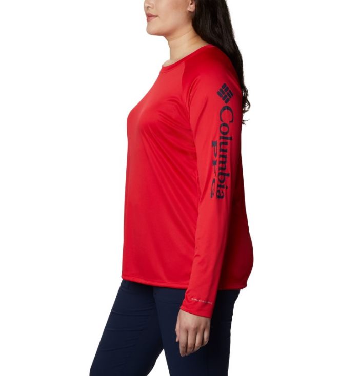 Camisetas Columbia PFG Tidal Tee™ II Long Sleeve Feminino Vermelhas Azul Marinho Portugal | 106411-MOS5