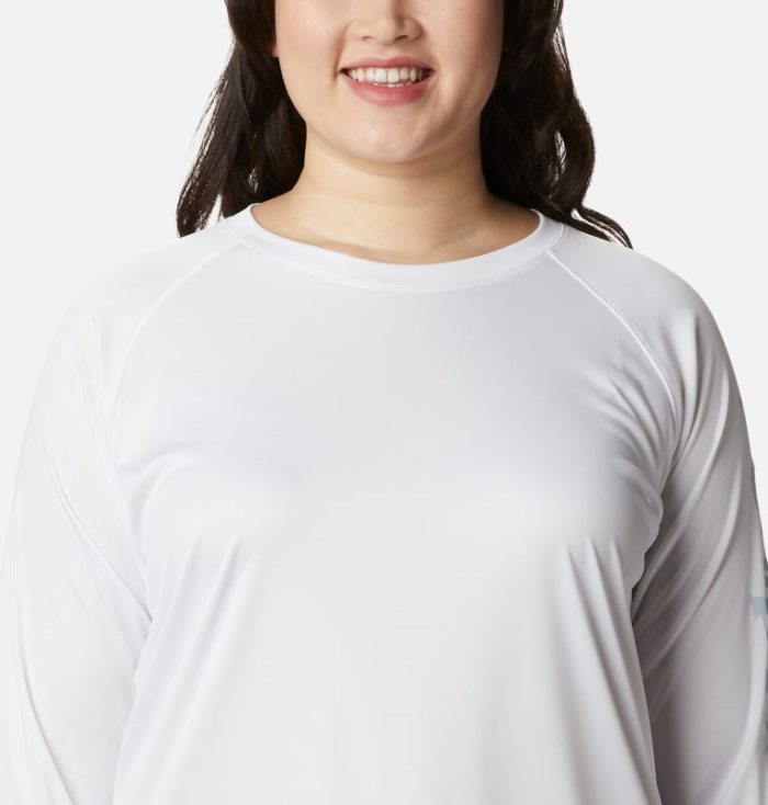 Camisetas Columbia PFG Tidal Tee™ II Long Sleeve Feminino Branco Luz Cinzentas Portugal | 167915-PZC5