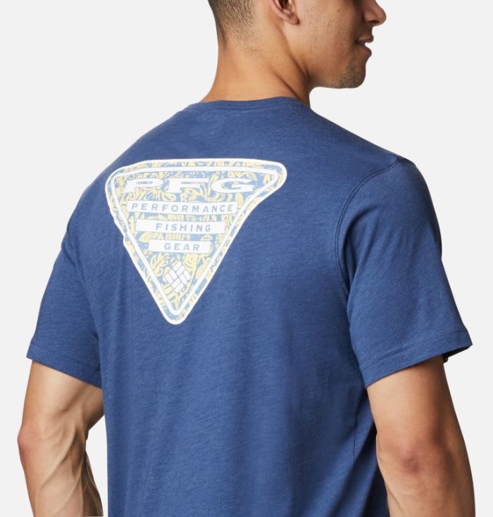 Camisetas Columbia PFG™ Triangle Print Pocket T-Shirt Masculino Azul Marinho Portugal | 160531-LPRQ