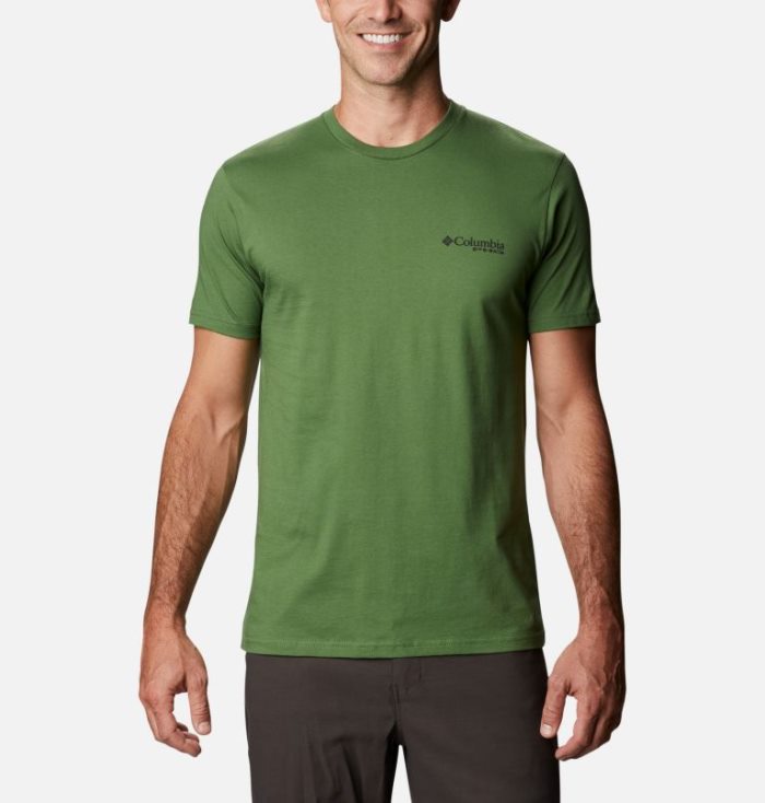 Camisetas Columbia PHG Amount T-Shirt Masculino Verdes Escuro Portugal | 107612-KBCA