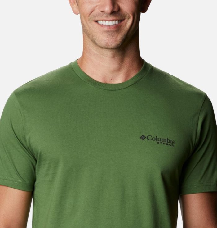 Camisetas Columbia PHG Amount T-Shirt Masculino Verdes Escuro Portugal | 107612-KBCA