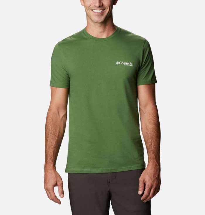 Camisetas Columbia PHG Harvest T-Shirt Masculino Verdes Escuro Portugal | 140104-19WJ