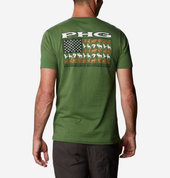 Camisetas Columbia PHG Harvest T-Shirt Masculino Verdes Escuro Portugal | 140104-19WJ