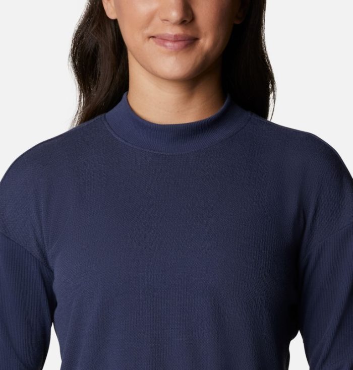 Camisetas Columbia Pine Street™ Long Sleeve Knit Feminino Azuis Escuro Portugal | 161500-8VBD