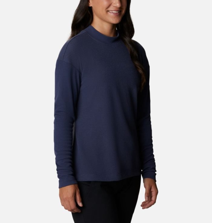 Camisetas Columbia Pine Street™ Long Sleeve Knit Feminino Azuis Escuro Portugal | 161500-8VBD