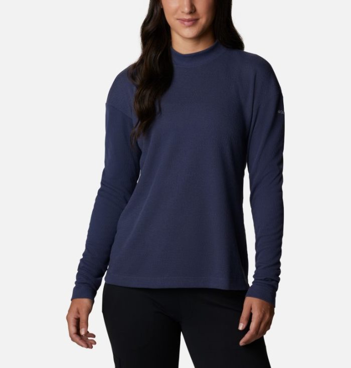 Camisetas Columbia Pine Street™ Long Sleeve Knit Feminino Azuis Escuro Portugal | 161500-8VBD