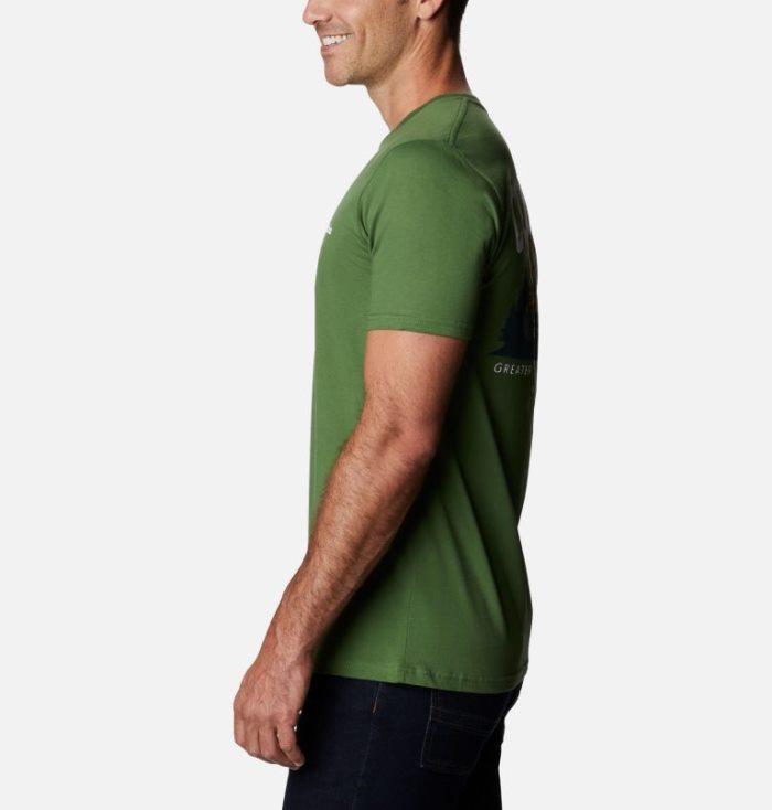 Camisetas Columbia Racer T-Shirt Masculino Verdes Escuro Portugal | 127966-ZCAI