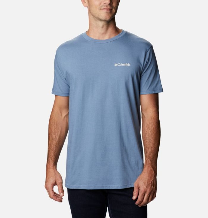 Camisetas Columbia Racer T-Shirt Masculino Cinzentas Azuis Portugal | 196512-LMWI