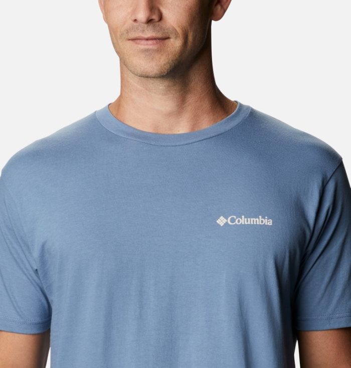 Camisetas Columbia Racer T-Shirt Masculino Cinzentas Azuis Portugal | 196512-LMWI