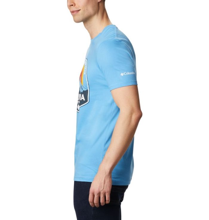 Camisetas Columbia Rambler T-Shirt Masculino Azuis Escuro Portugal | 161617-W7P3