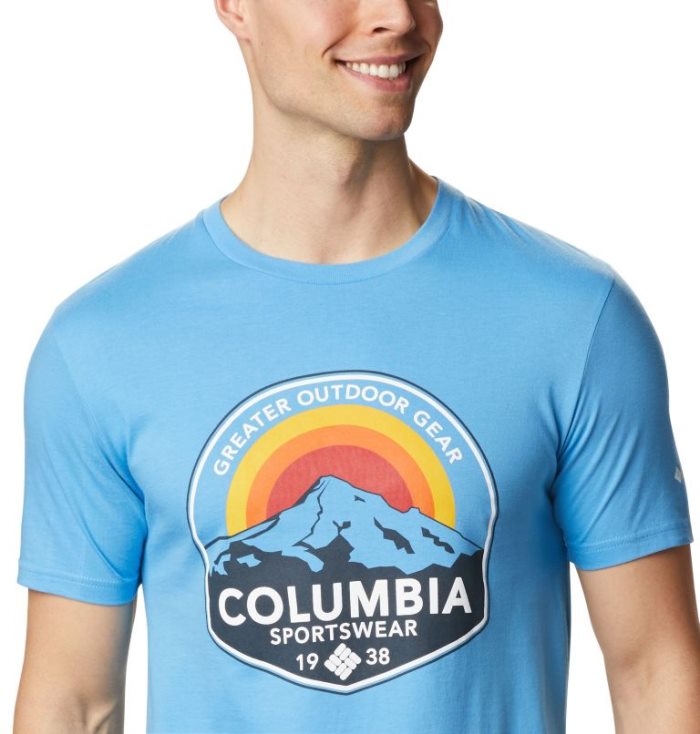 Camisetas Columbia Rambler T-Shirt Masculino Azuis Escuro Portugal | 161617-W7P3