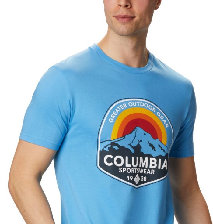 Camisetas Columbia Rambler T-Shirt Masculino Azuis Escuro Portugal | 161617-W7P3