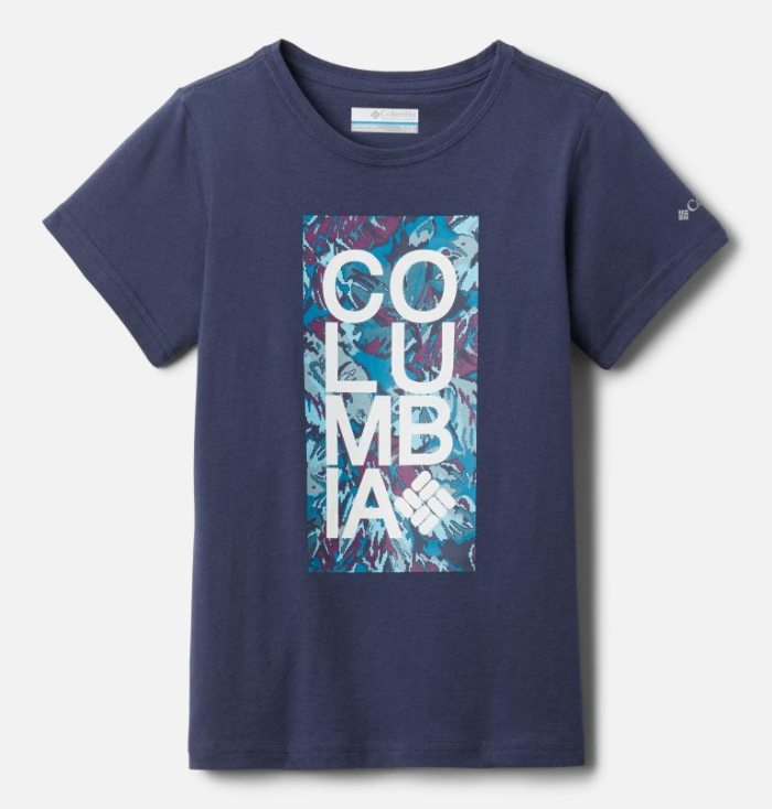 Camisetas Columbia Shannon Falls™ Gráficas Curta Sleeve T-Shirt Criança Azuis Escuro Portugal | 184505-DU5N