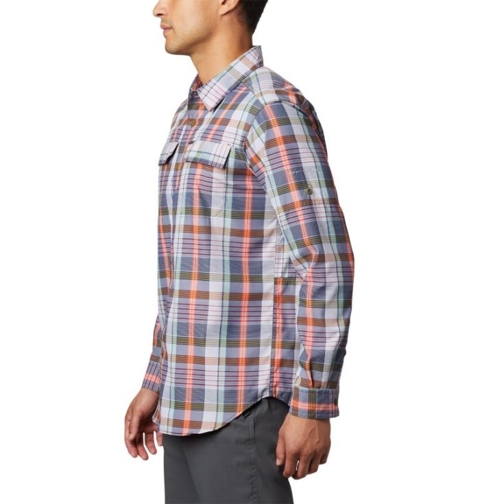 Camisetas Columbia Silver Ridge™ 2.0 Plaid Long Sleeve Shirt Masculino Azul Marinho Multicoloridas Portugal | 123752-91WE