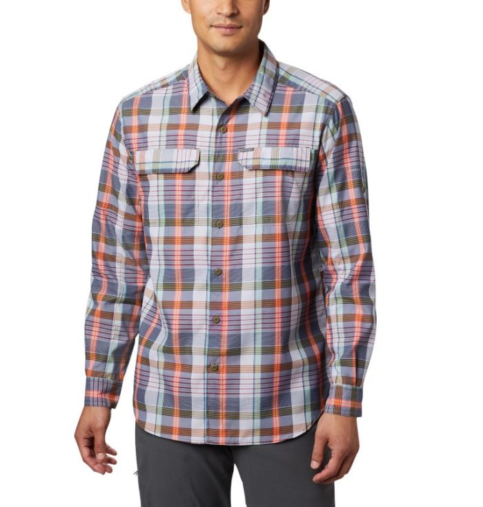 Camisetas Columbia Silver Ridge™ 2.0 Plaid Long Sleeve Shirt Masculino Azul Marinho Multicoloridas Portugal | 123752-91WE