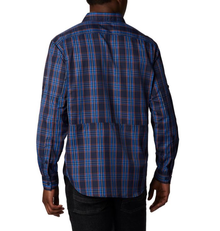 Camisetas Columbia Silver Ridge™ 2.0 Plaid Long Sleeve Shirt Masculino Azul Marinho Portugal | 142354-D2PR