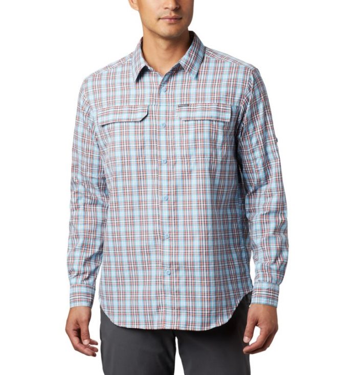 Camisetas Columbia Silver Ridge™ 2.0 Plaid Long Sleeve Shirt Masculino Azuis Escuro Portugal | 142803-40IK