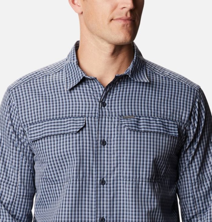 Camisetas Columbia Silver Ridge™ 2.0 Plaid Long Sleeve Shirt Masculino Azuis Portugal | 143522-2LIH