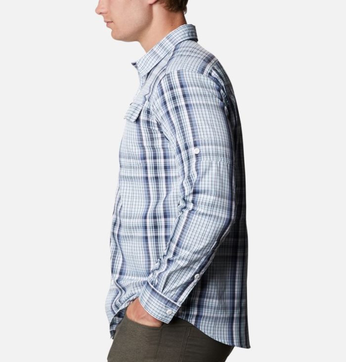 Camisetas Columbia Silver Ridge™ 2.0 Plaid Long Sleeve Shirt Masculino Azuis Multicoloridas Portugal | 157639-0QFA