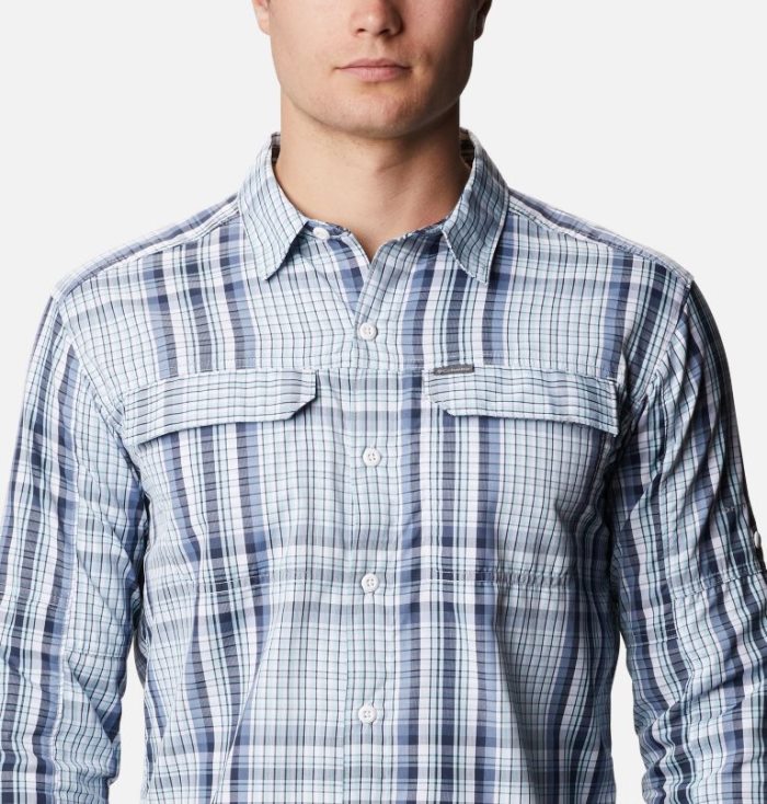 Camisetas Columbia Silver Ridge™ 2.0 Plaid Long Sleeve Shirt Masculino Azuis Multicoloridas Portugal | 157639-0QFA