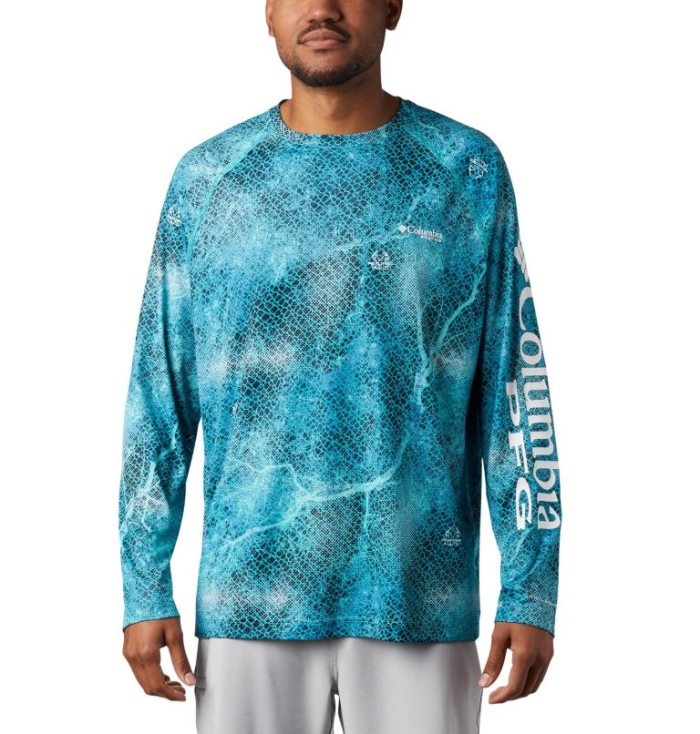 Camisetas Columbia Super Terminal Tackle™ Long Sleeve Shirt Masculino Luz Turquesa Portugal | 144002-8FLN