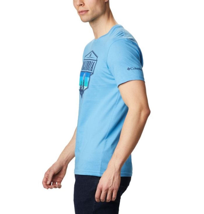 Camisetas Columbia Switchback T-Shirt Masculino Azuis Escuro Portugal | 138600-XQXY