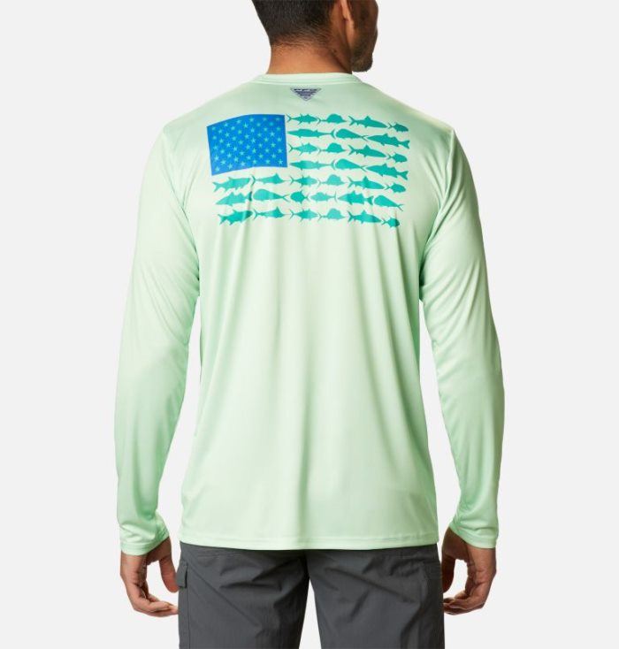 Camisetas Columbia Terminal Tackle PFG Fish Flag™ Long Sleeve Shirt Masculino Luz Verdes Portugal | 189374-HO9K