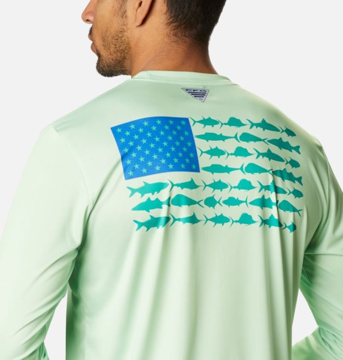 Camisetas Columbia Terminal Tackle PFG Fish Flag™ Long Sleeve Shirt Masculino Luz Verdes Portugal | 189374-HO9K