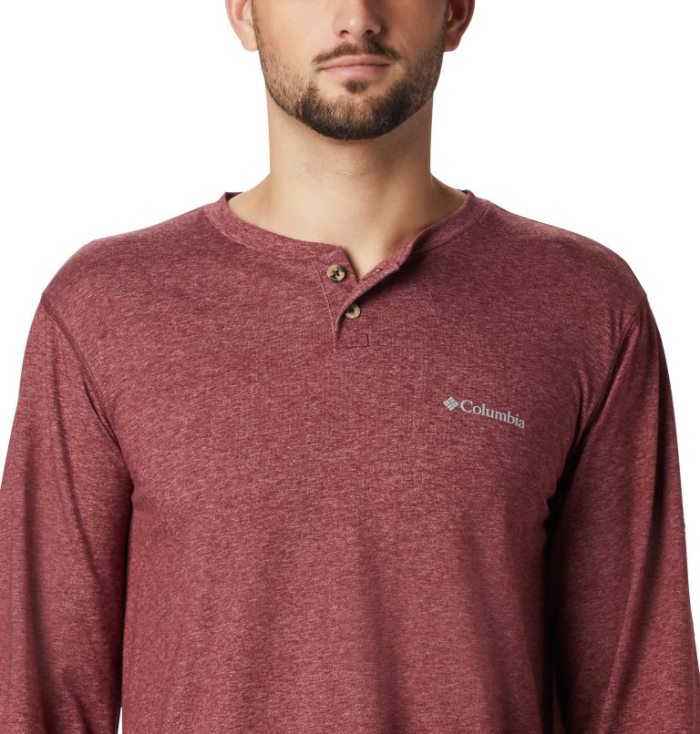 Camisetas Columbia Thistletown Park™ Henley Masculino Vermelhas Portugal | 116020-3G2Y