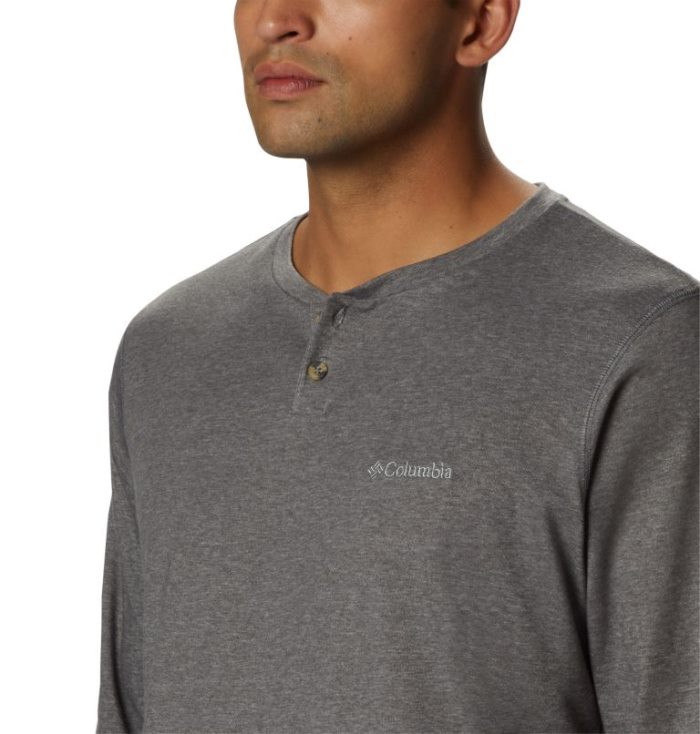 Camisetas Columbia Thistletown Park™ Henley Masculino Cinzentas Escuro Portugal | 135411-E7HP