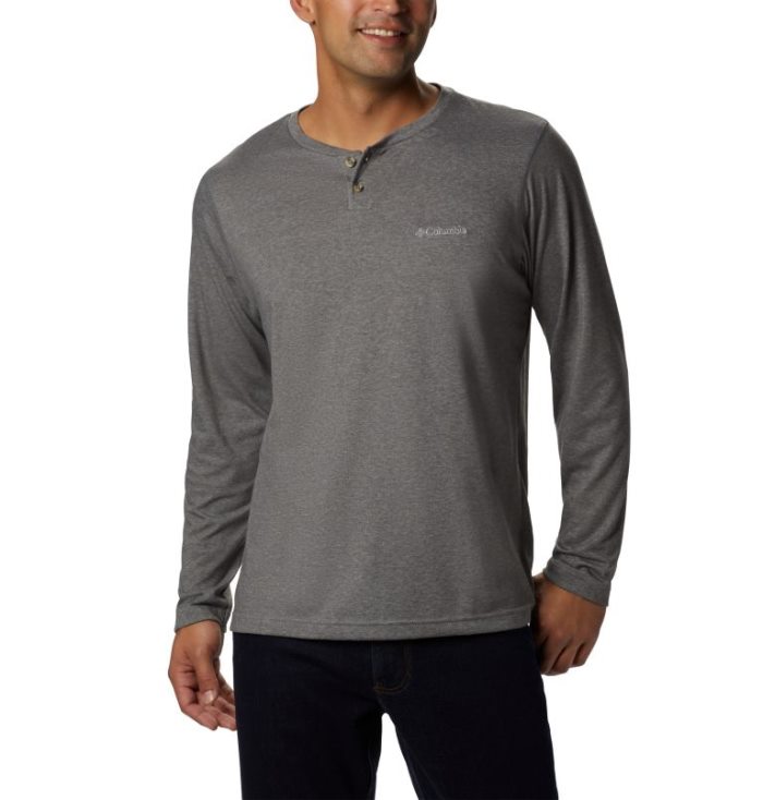 Camisetas Columbia Thistletown Park™ Henley Masculino Cinzentas Escuro Portugal | 135411-E7HP