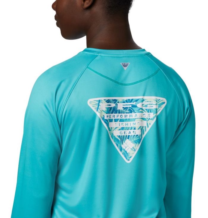 Camisetas Columbia Tidal Tee PFG Printed Triangle™ Long Sleeve Shirt Feminino Turquesa Portugal | 102941-ZE1U