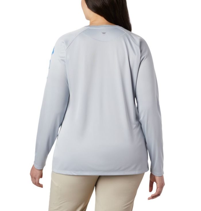 Camisetas Columbia Tidal Tee™ Heather Long Sleeve Feminino Luz Cinzentas Azuis Portugal | 122383-F4XT