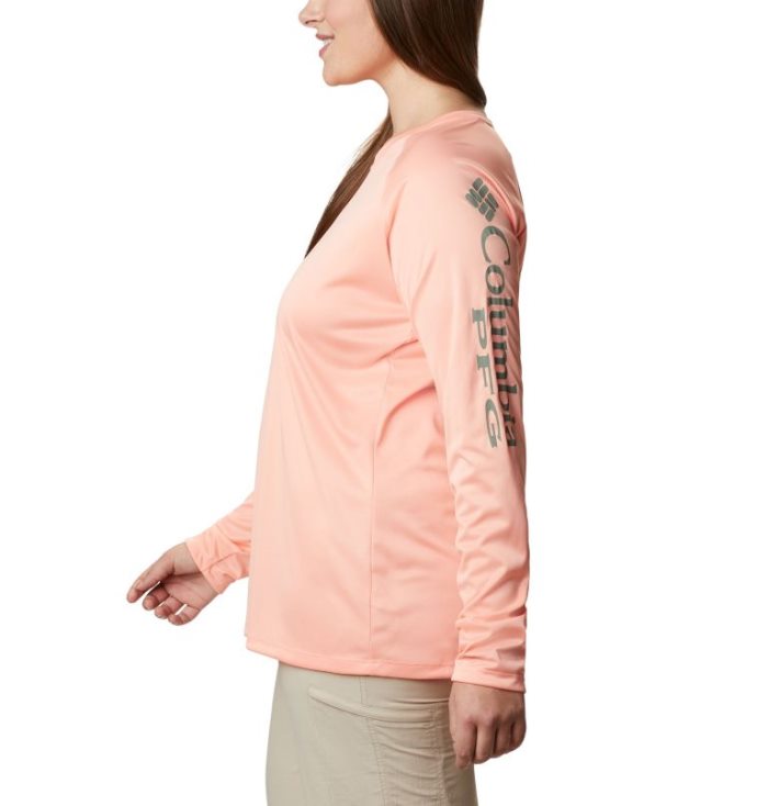 Camisetas Columbia Tidal Tee™ Heather Long Sleeve Feminino Rosa Luz Verdes Portugal | 179740-MAXS