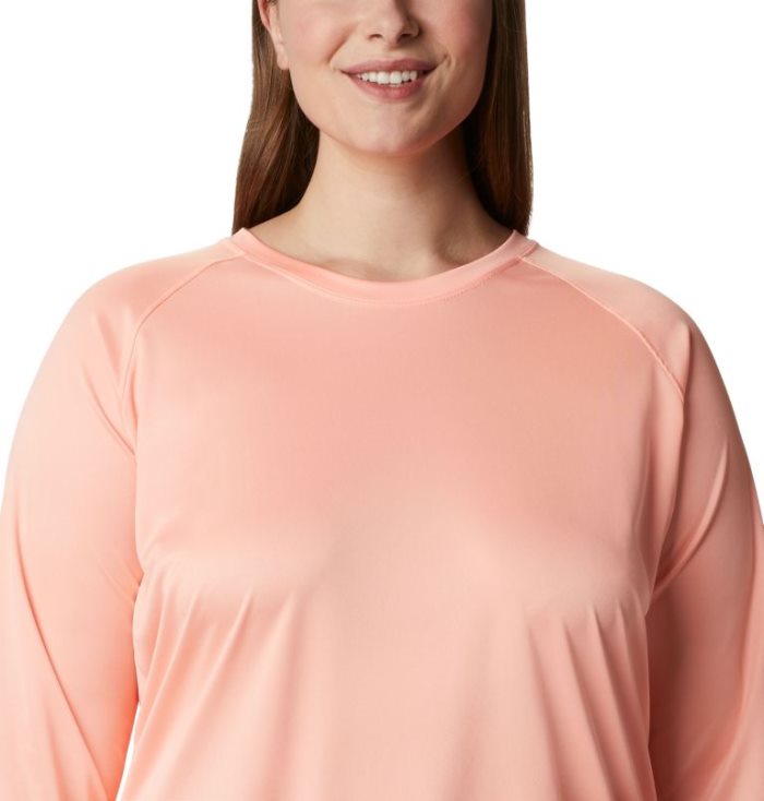 Camisetas Columbia Tidal Tee™ Heather Long Sleeve Feminino Rosa Luz Verdes Portugal | 179740-MAXS