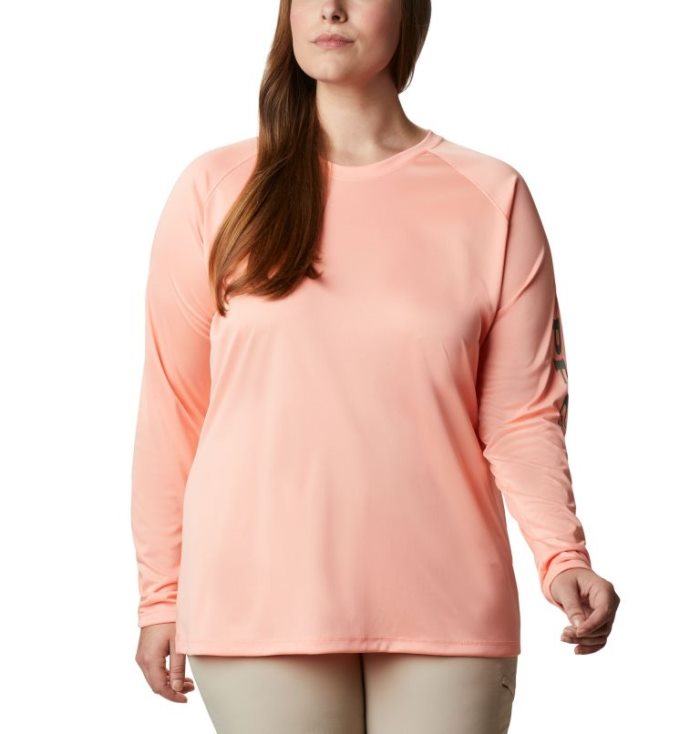 Camisetas Columbia Tidal Tee™ Heather Long Sleeve Feminino Rosa Luz Verdes Portugal | 179740-MAXS