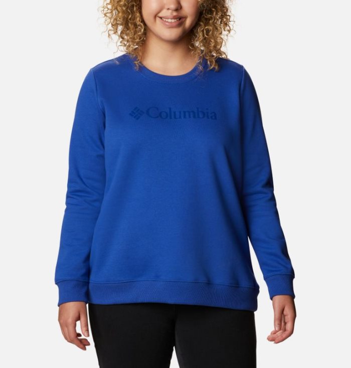 Tops Columbia Logo Crew Top Feminino Azuis Portugal | 198104-05ZW