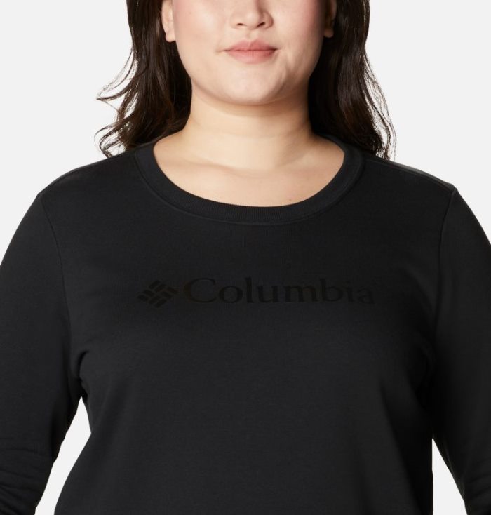 Tops Columbia Logo Crew Top Feminino Pretas Portugal | 132144-J9MP