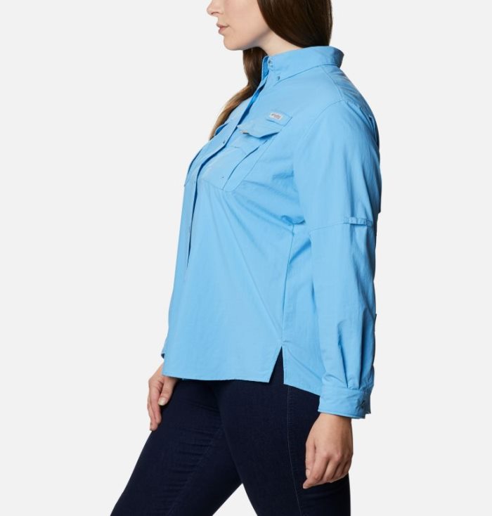 Tops Columbia PFG Bahama™ Long Sleeve Feminino Azuis Escuro Portugal | 145891-7DB1